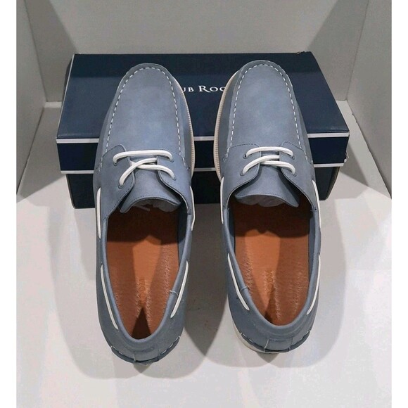 CLUB ROOM Light Blue Elliot Lace-Up Round Moc-Toe Boat Shoes Rubber Sole Size 13 - Picture 3 of 11